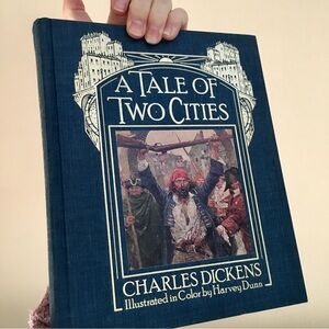 LP Vintage 1988 Tale of Two Cities Hardcover Book | Color Illustrations